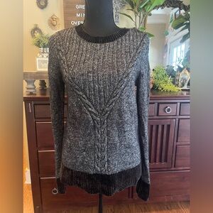 Anthropologie Moth Black and White Cable Knit Women's Sweater